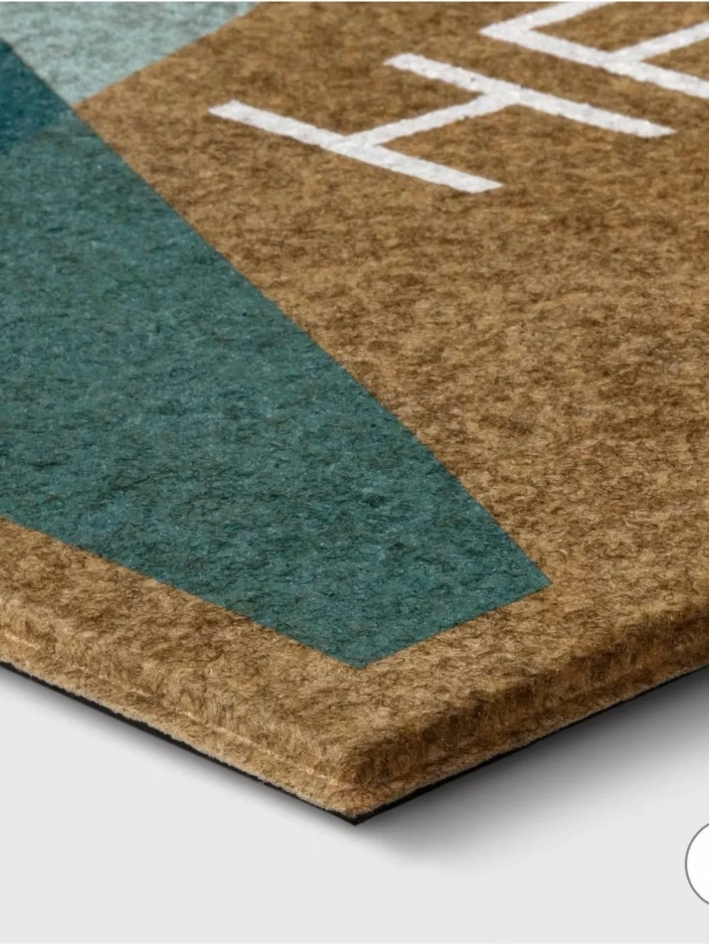 Room Essentials Hello Bright Block Faux Coir Doormat
